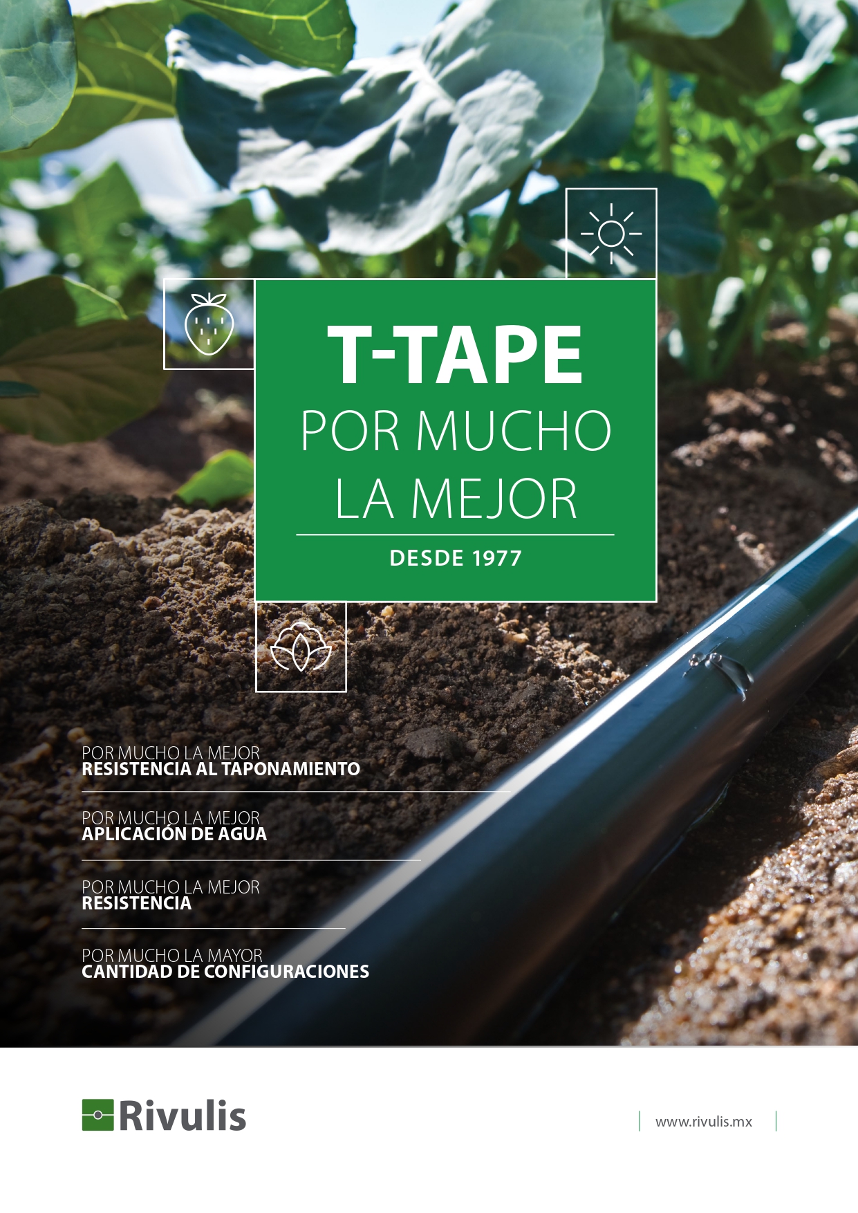 CINTA T-TAPE 5/8 6 MIL 1.02 LPH @20 CM R-3048 - Imagen 2