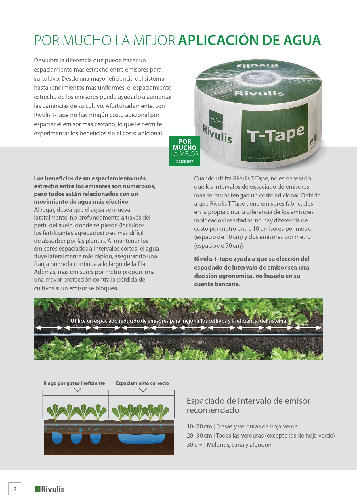 CINTA T-TAPE 5/8 6 MIL 1.02 LPH @20 CM R-3048 - Imagen 3