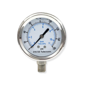 Manómetro con Glicerina 0–160 PSI