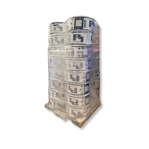 Pallet Cinta P1 5/8" 6 mil 0.8 LPH @20 cm R-2800 con Flap (32 Rollos)